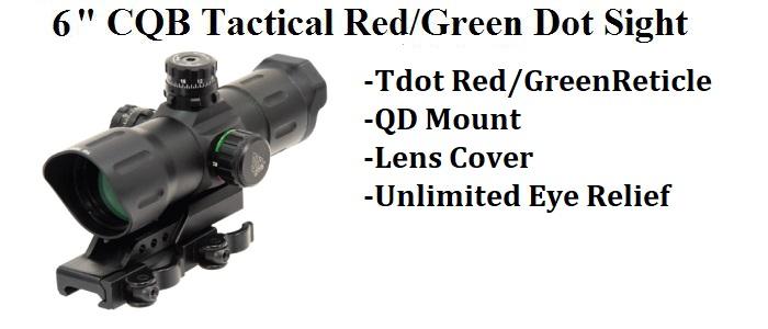 6" CQB Tactical Red/Green Dot Sight with QD Levers