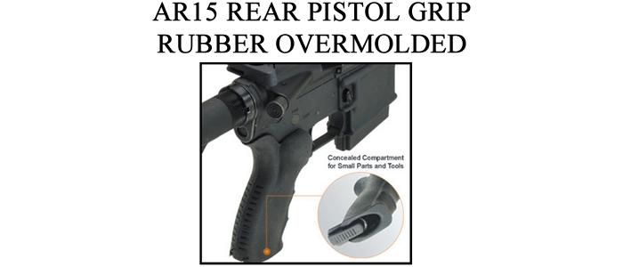 Ar15 Rear Pistol Grip Rubber Overmolded