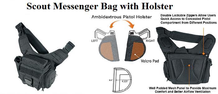 Tactical Scout Messenger Bag with Holster