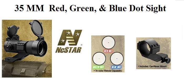 Red Green and Blue Dot Sight - 35mm