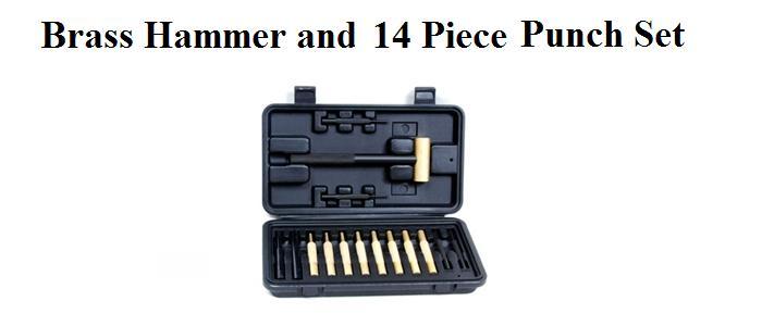 Brass Hammer and 14 Piece Punch Set