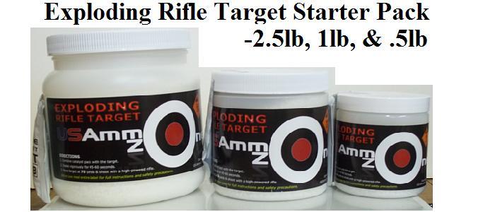 Exploding Rifle Target Starter Pack - (2.5lb, 1lb, & .5lb)