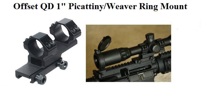 Offset 1" QD Picatinny/Weaver Ring Mount