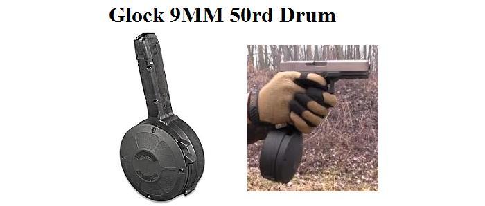 Glock 9MM 50rd Drum - Fits Glock 17/18/19/26