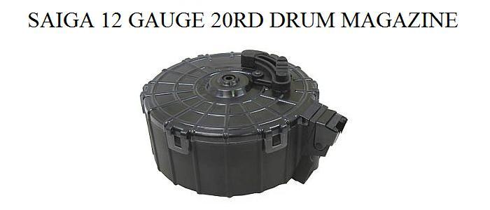 Saiga 12 Gauge 20-Round Drum Magazine (Black Polymer)