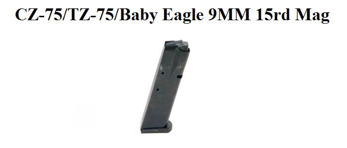 CZ-75 / TZ-75 / Baby Eagle, 9MM, 15 rd Magazine