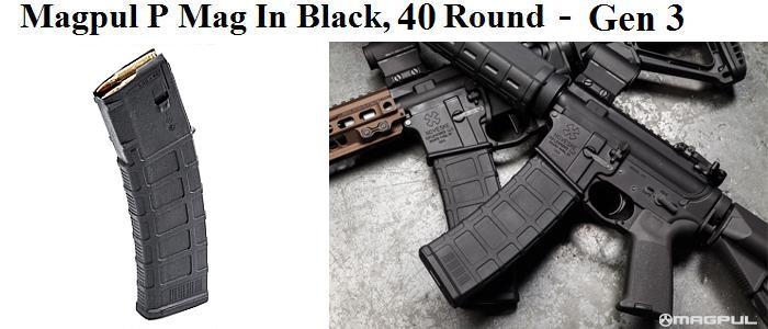 MAGPUL AR-15 PMAG .223 40RD BLACK GENERATION 3 MAGAZINE