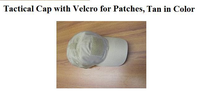 Tactical Cap with Velcro for Patches, Dark Earth