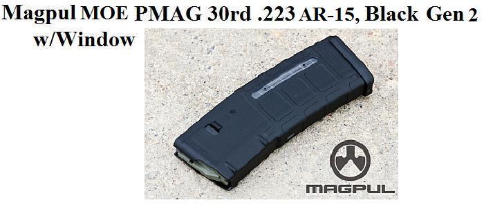 Magpul MOE PMAG .223 30rd Black w/Window Gen 2