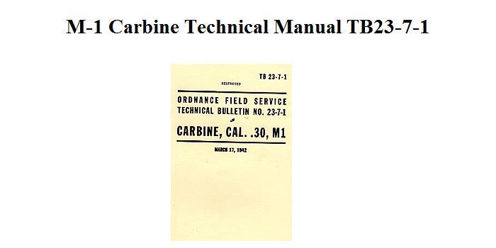 M-1 Carbine Tech Manual TB23-7-1