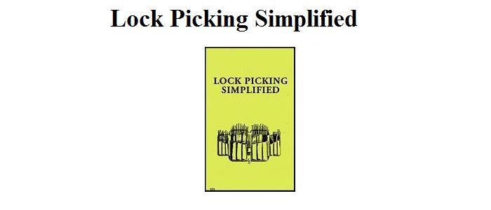 Lock Picking Simplified