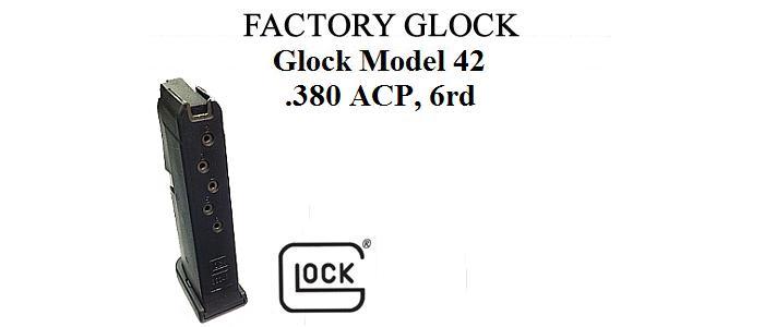 Glock Factory Model 42, 380 ACP, 6rds
