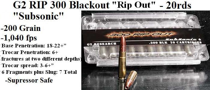 G2 RIP 300 AAC Ripout Fragmenting Subsonic - 20rds