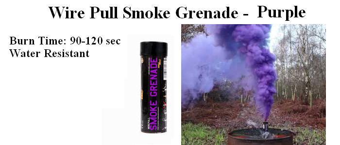 Wire Pull Smoke Grenade - Purple