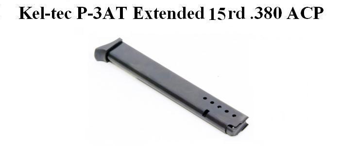 Kel-Tec P-3AT. .380 ACP,  Extended 15Rd Magazine