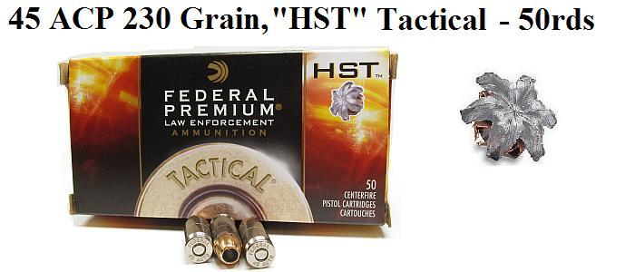 45 ACP Federal Law Enforcement 230 Grain HST Ammo (50rds)