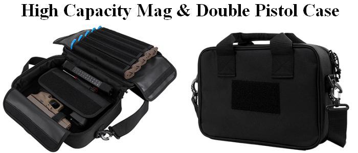 High Capacity Magazine & Double Pistol Case -  Black