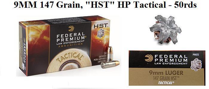9mm Federal Law Enforcement 147 Grain HST Ammo (50rds)