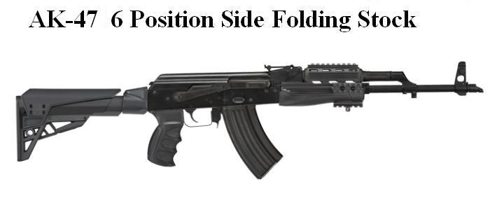 AK-47, 6 Position Side Folding Stock with Scorpion Recoil System and Adjustable Cheekrest