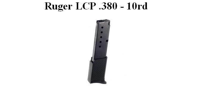 Ruger LCP, .380 ACP, 10rd Extended Magazine w/Sleeve