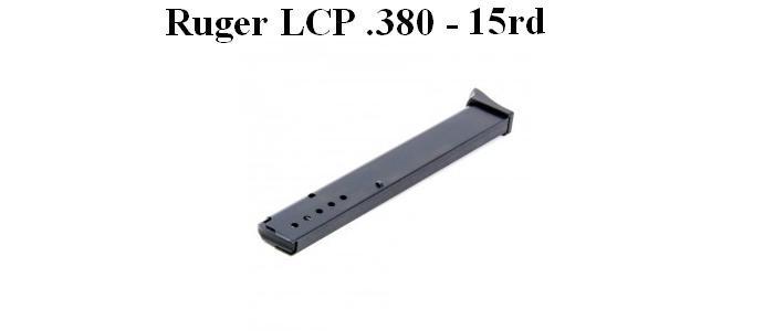 Ruger LCP, .380 ACP, 15rd Extended Magazine 