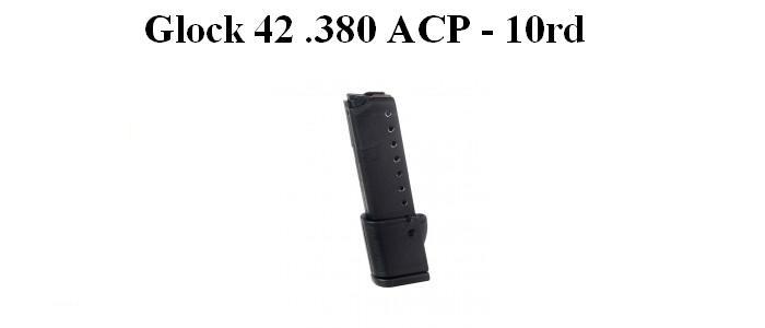 Glock 42, .380 ACP, 10rd Extended Magazine