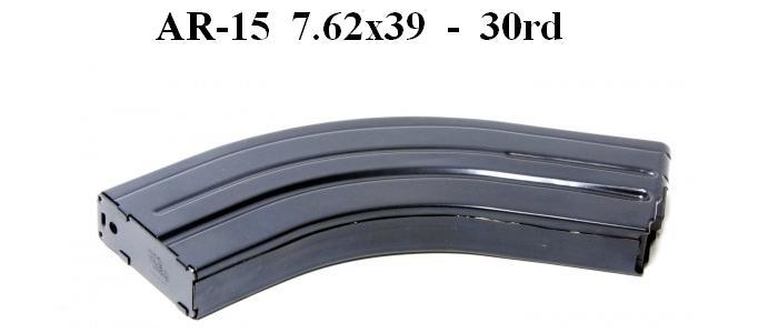 AR-15, 7.62 X 39mm 30rd, Blue Steel Magazine