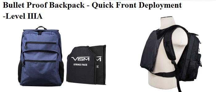 Bullet Proof Back Pack - Quick Front Deployment - Navy
