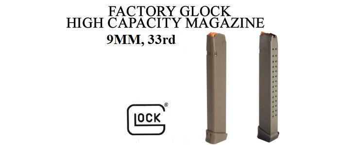 Glock Factory 9MM Fits All Double Stack Models, 33rds Flat Dark Earth