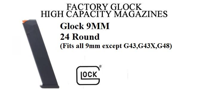 Glock Factory 9MM, 24RD, Black, Gen 5