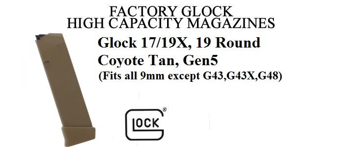 Glock Factory Model 17/19X, 9MM, 19rds, Coyote Tan, Gen 5