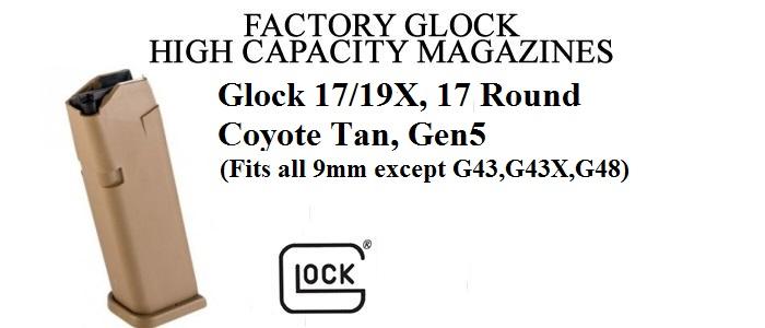 Glock Factory Model 17/19X, 9MM, 17rds, Coyote Tan, Gen 5