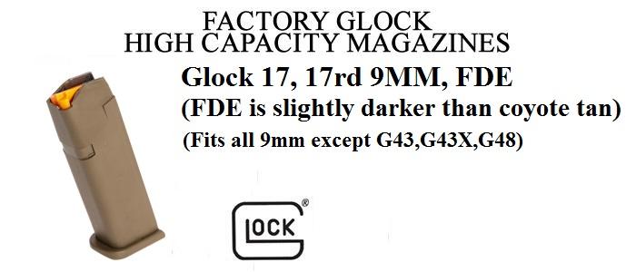 Glock Factory Model 17, 9MM, 17rds, Flat Dark Earth, Gen 5