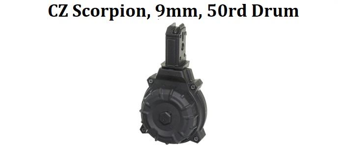 CZ Scorpion 9mm, 50 Round Drum