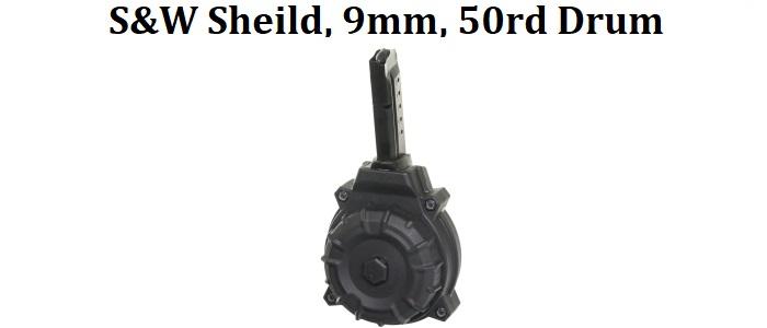 S&W Shield 9mm, 50 Round Drum