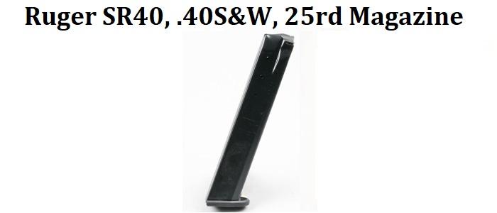 Ruger SR40, .40 S&W, 25rd Magazine