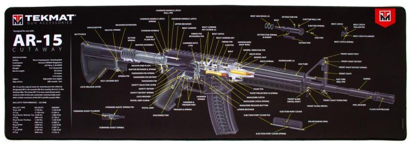 AR-15 Cutaway Ultra Cleaning Mat - 15"x44"