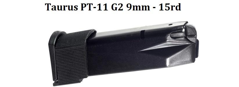 Taurus PT-111 G2C/G3 9mm, Extended 15rd Magazine