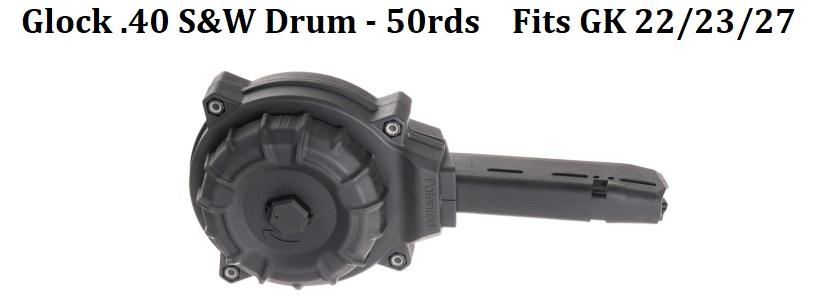 Glock .40 S&W 50rd Drum, Fits Glock 22/23/27
