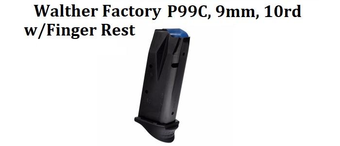 Walther Factory P99C, 9MM, 10rd Magazine w/Finger Extension