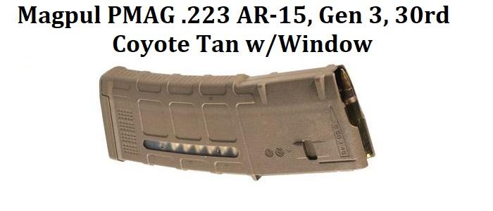 Magpul PMAG .223 30rd Coyote Tan w/Window Gen 3