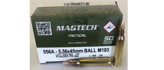Magtech 5.56, 55gr FMJ M193 Ammo - 50rds