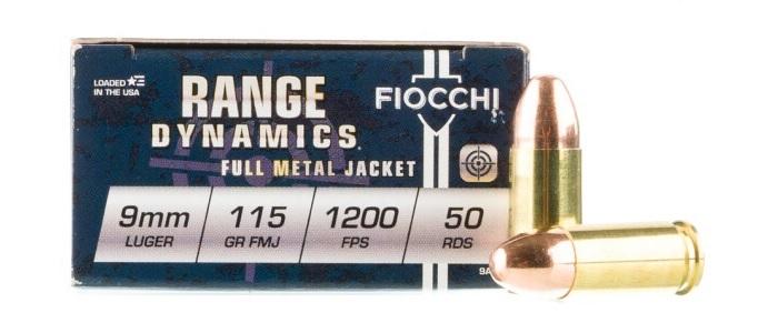 9mm Fiocchi, 115gr, FMJ - 50rds