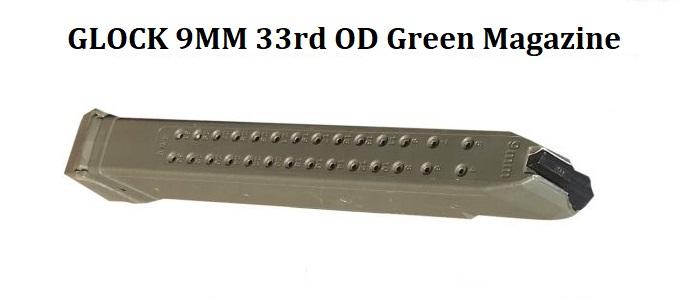 Super High Capacity Glock 9MM, 33rd Magazine - OD Green