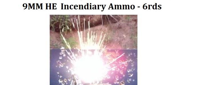9MM HE Incendiary Ammo - 6rds