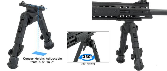 M-LOK Recon 360 degree Bipod (5.5"-7") 