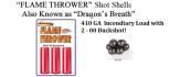 .410 Gauge Flame Thrower - Dragons Breath With Two - 00 Buck Shot - 2 3/4" - 3 Units Per Package