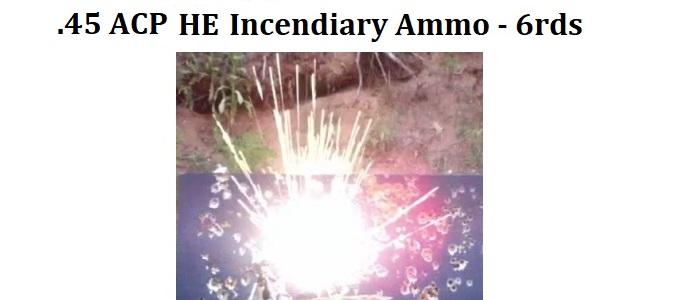 .45ACP HE Incendiary Ammo - 6rds