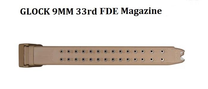Super High Capacity Glock 9MM, 33rd Magazine - FDE Flat Dark Earth