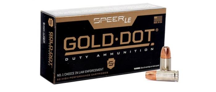 9MM+P, CCI Speer Law Enforcement Gold Dot Hollow Point, 124 Grain - 50rds